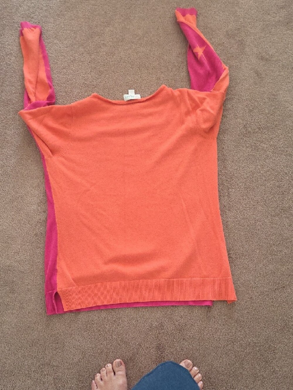 Pink and Orange Star Pattern Sweater - Picture 2 of 3